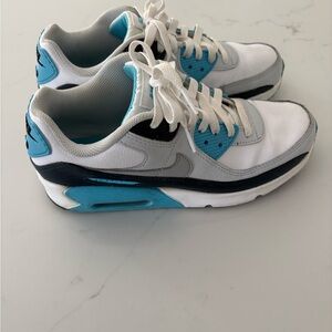 Nike White and Blue Women's Sneakers